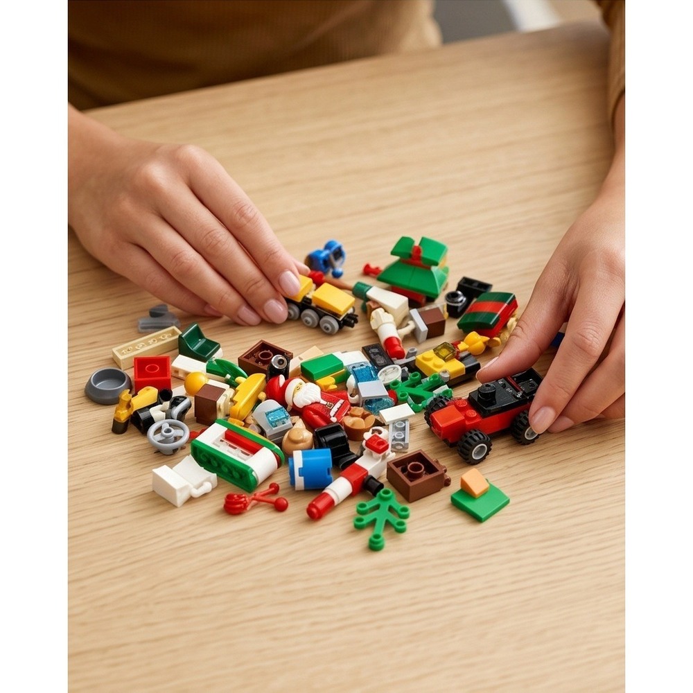 LEGO Mixed Lot 50 Pieces Minifigures Christmas Accessories Vehicles Bricks